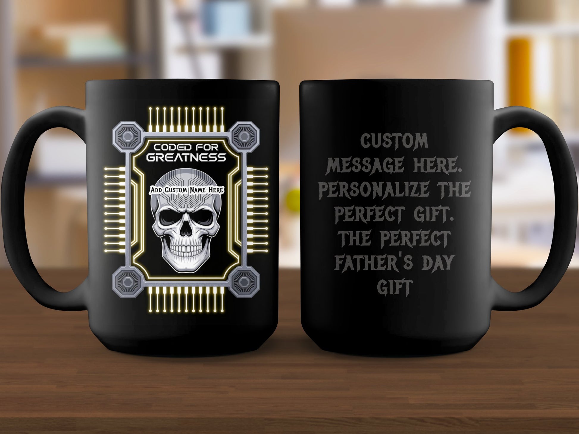 Skull Design Personalized Father's Day Gift Mug product type
