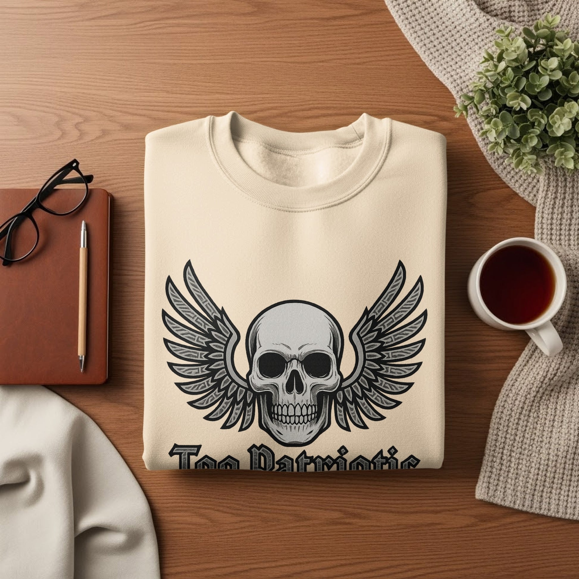 Skull with Spread Wings Graphic Sweatshirt product