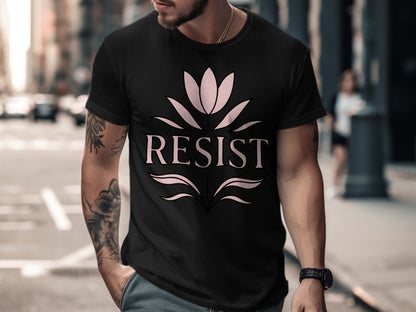 Resist Graphic Lotus Design Men's T-shirt product