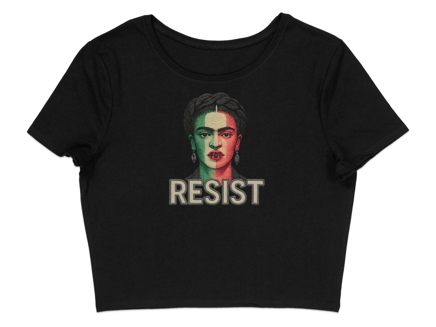 Graphic Crop Top with Frida Kahlo Resist design product type