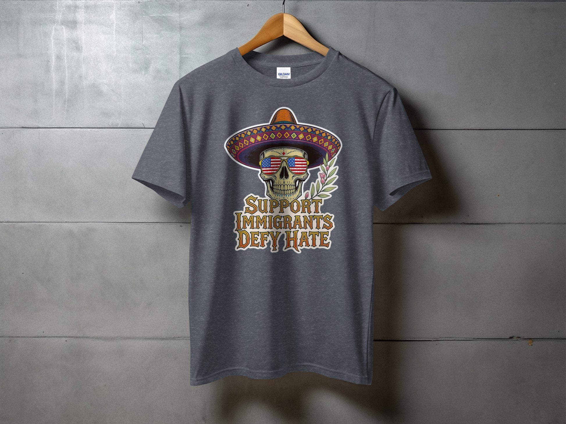 Support Immigrants Defy Hate Skull T-shirt product