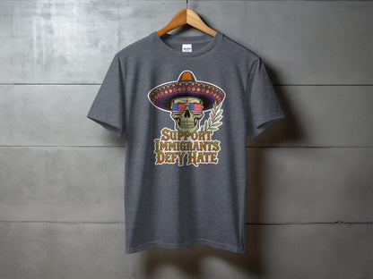 Support Immigrants Defy Hate Skull T-shirt product