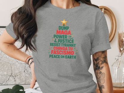 Christmas Tree Dump MAGA Power to Justice Tyranny Shirt