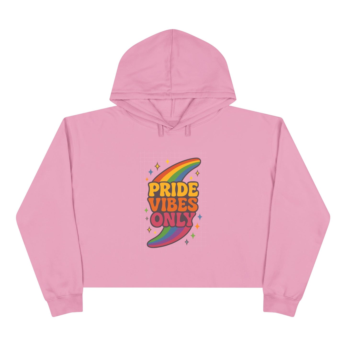 Pride Vibes Only Crop Hoodie, LGBTQ+ Apparel, Festival Wear, Casual Streetwear, Summer Fashion, Everyday Comfort