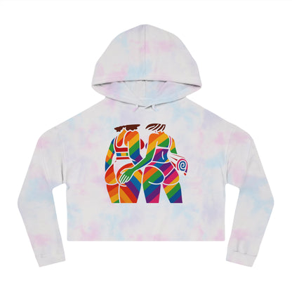 Pride Crop Top Colorful Women’s Cropped Hooded Sweatshirt - Embrace Diversity Design