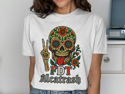 Colorful Skull Design FDT Alcatrash T-shirt product type