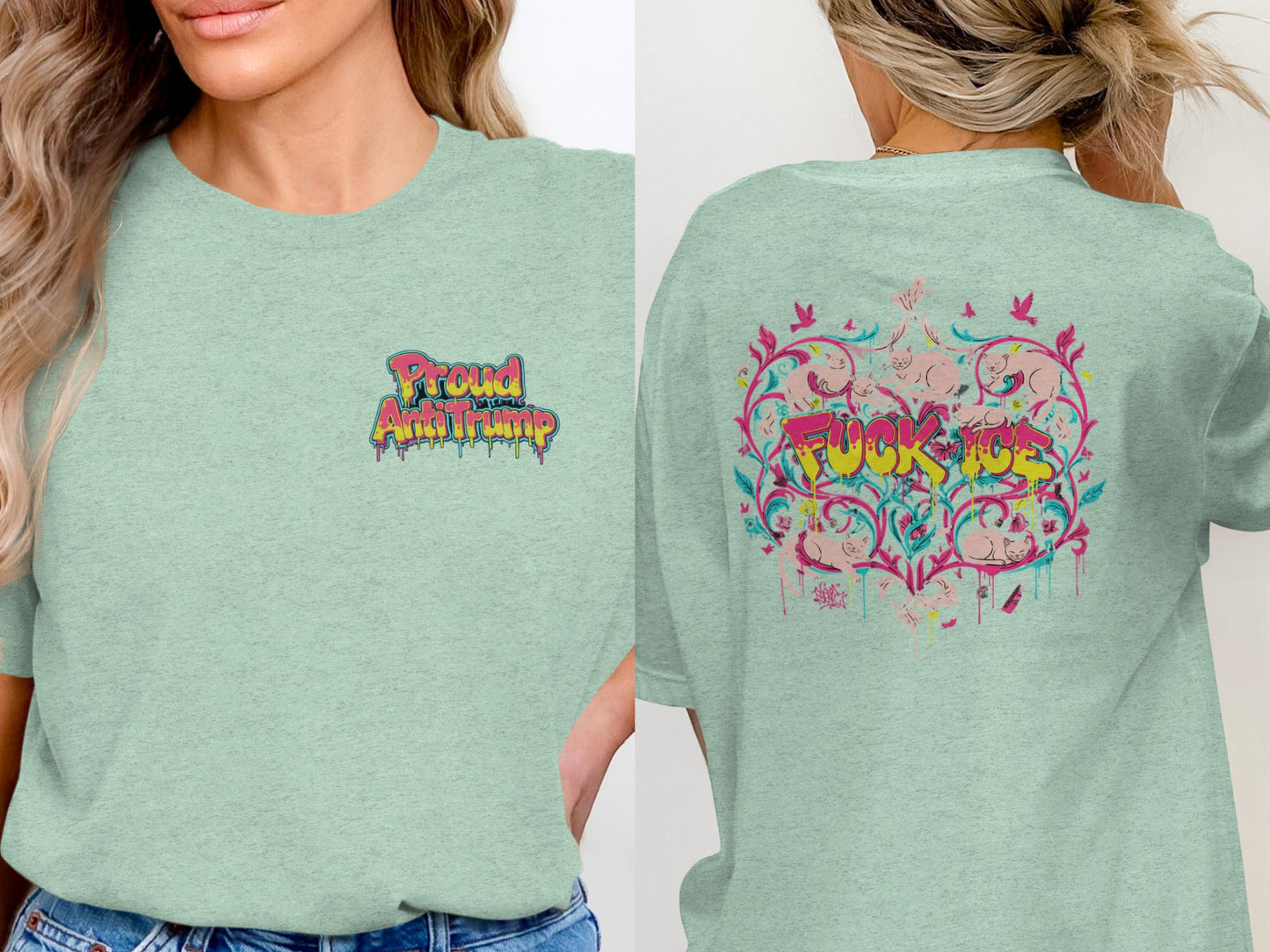 Proud Anti Trump Graphic T-Shirt with Vibrant Design