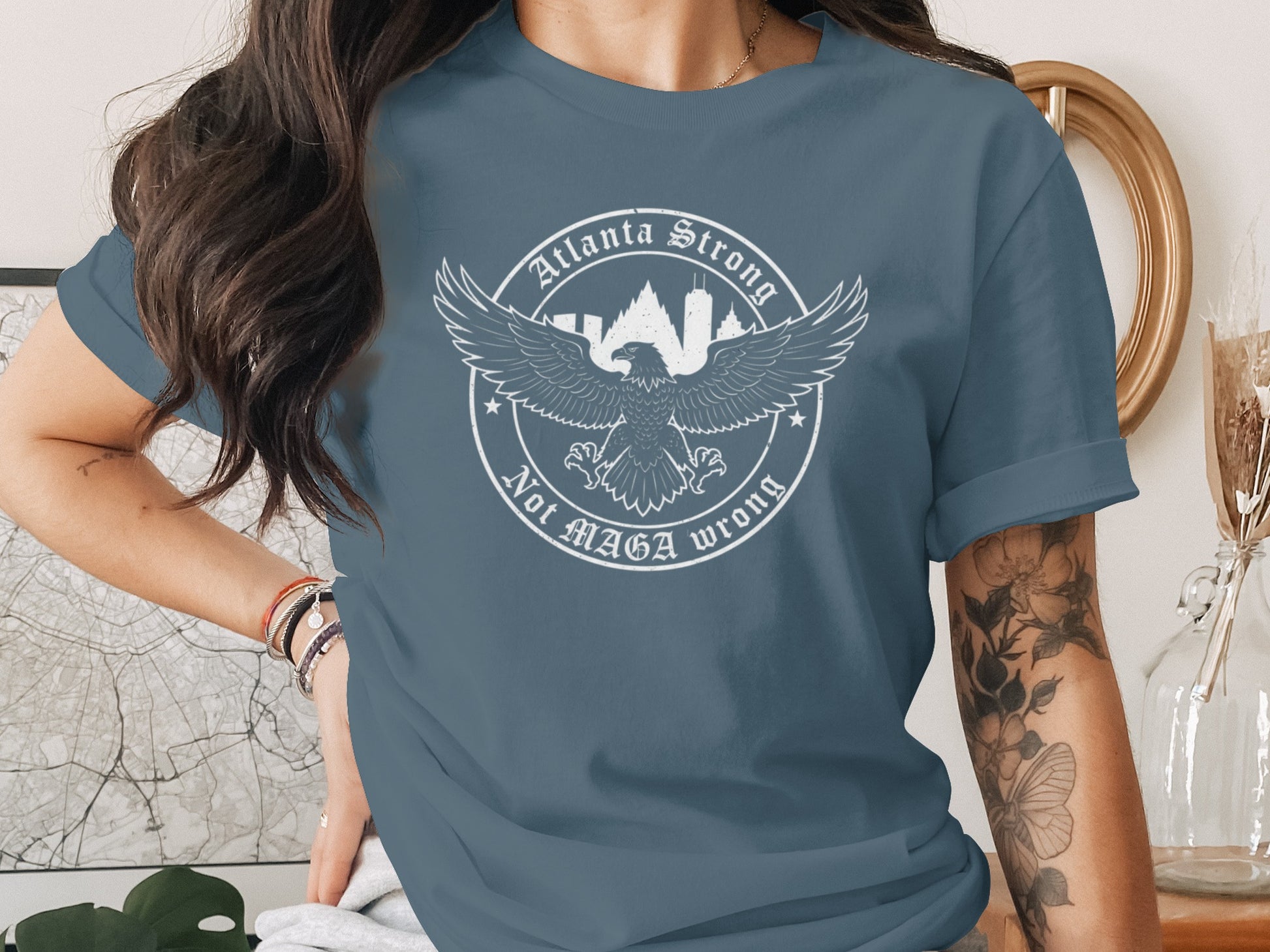 Atlanta Strong Not MAGA Wrong Eagle Graphic Shirt