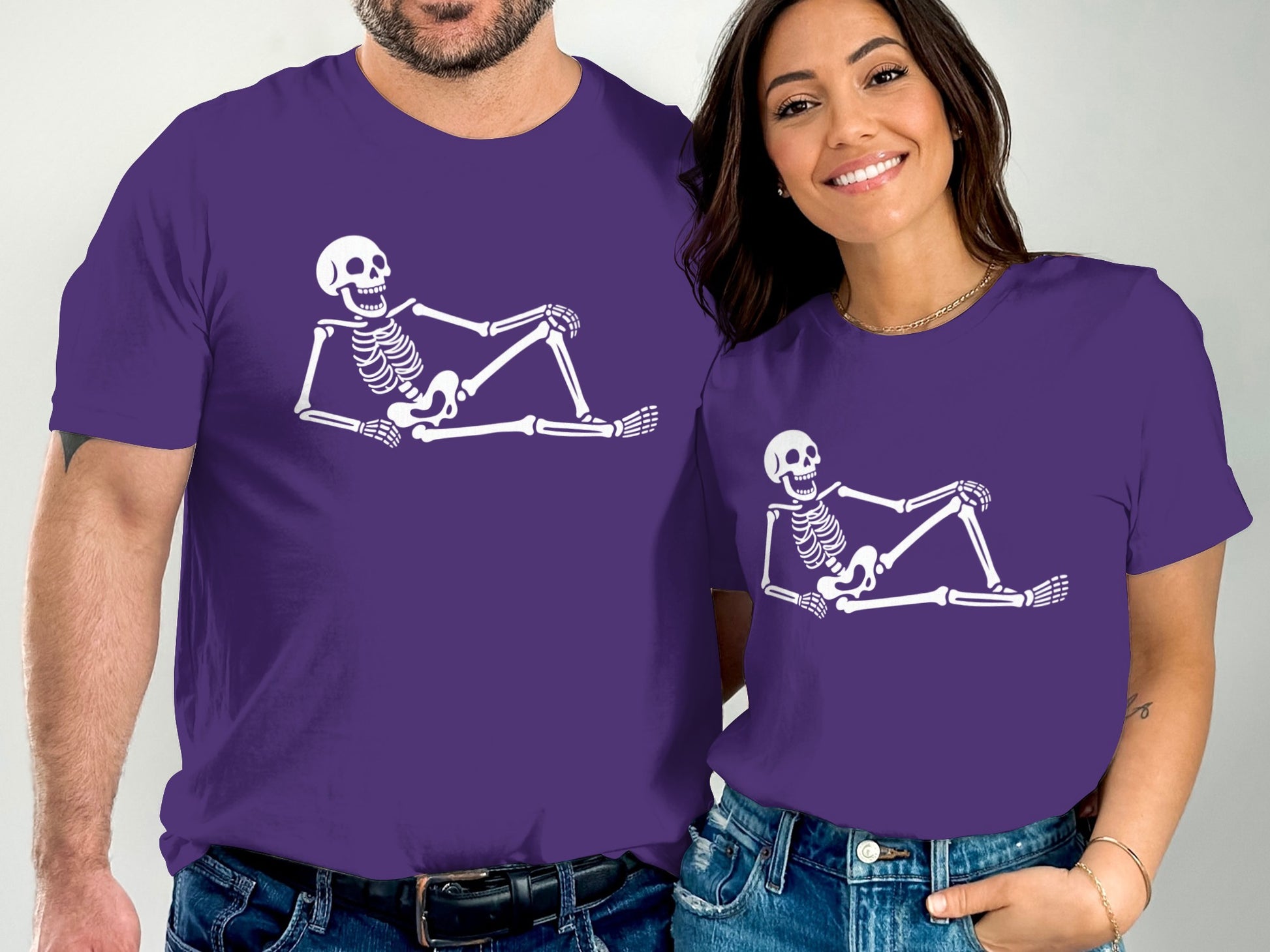 Relaxed Skeleton Design Casual T-Shirt Product Type