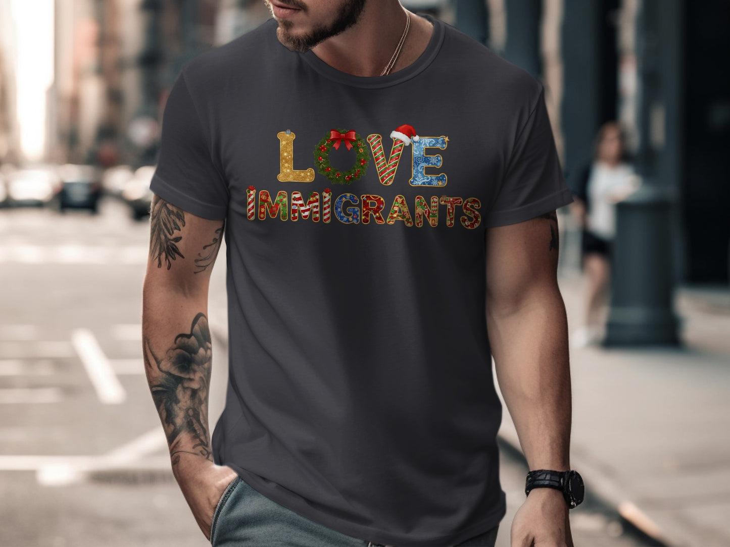 Festive Love Immigrants Graphic Tee for Celebration