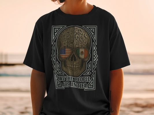 We the People Are Antifa Skull Graphic T-Shirt