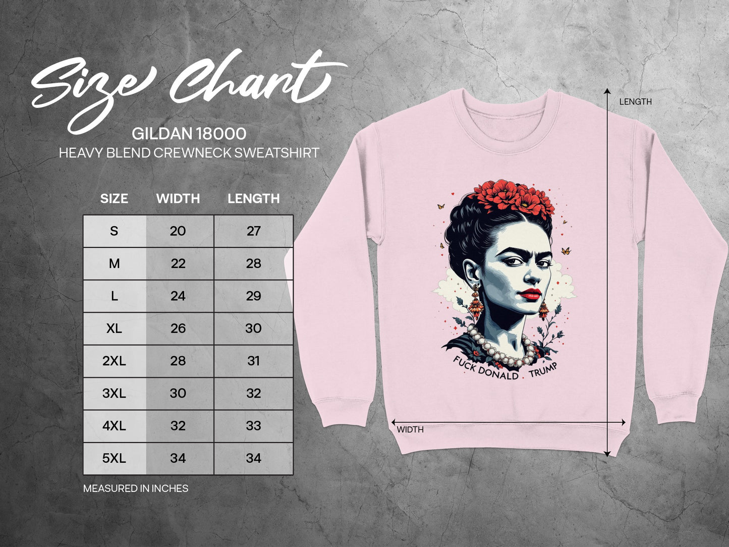Frida Kahlo Inspired Heavy Blend Crewneck Sweatshirt