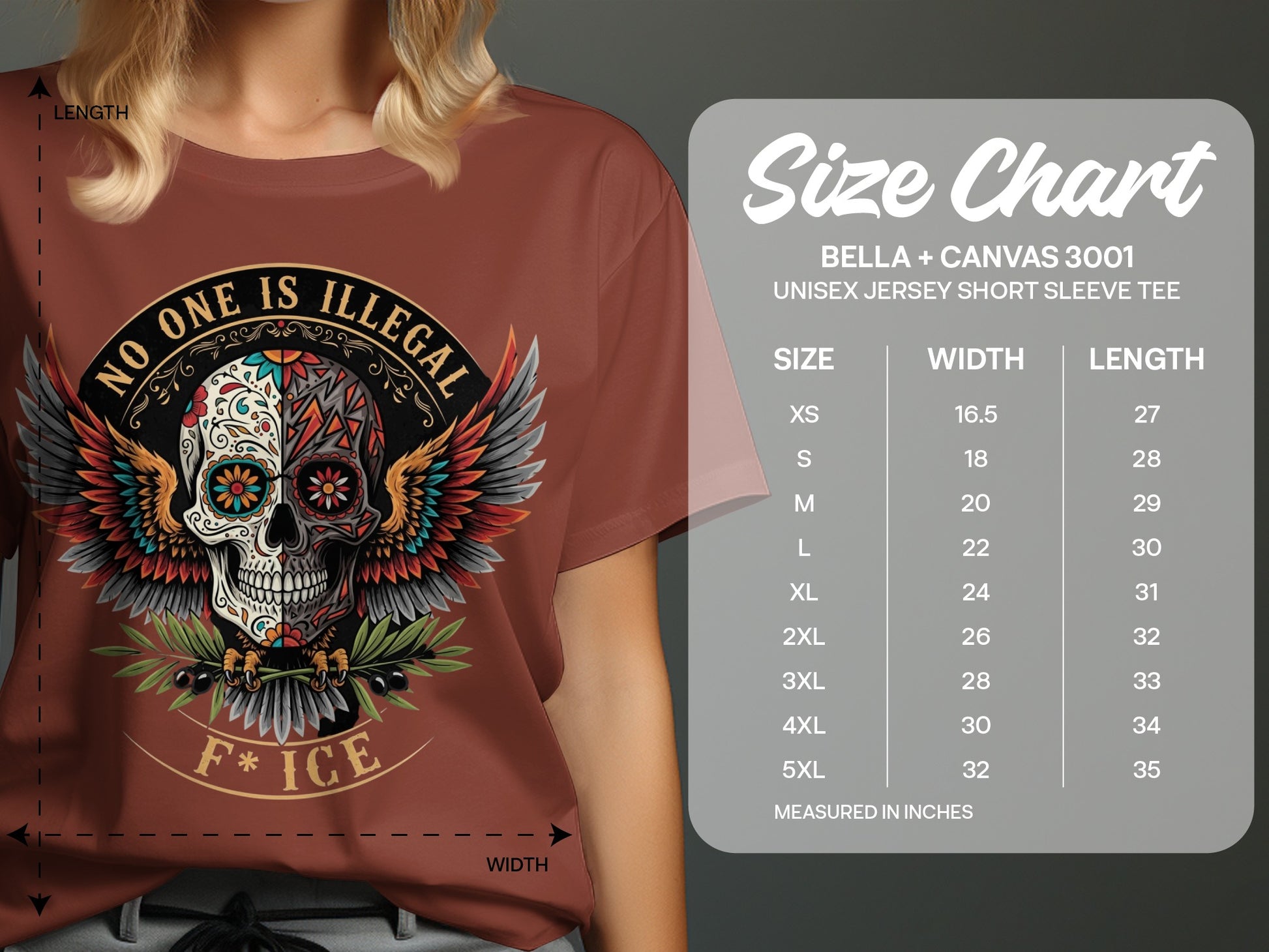 No One Is Illegal Skull Graphic Short Sleeve Tee product type