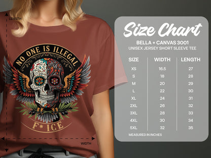 No One Is Illegal Skull Graphic Short Sleeve Tee product type