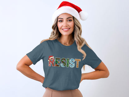 Christmas Theme Resist Design T-Shirt