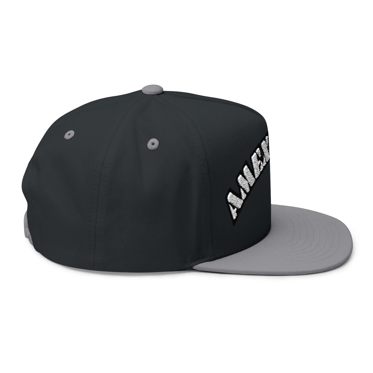 Stylish Black and Grey Embroidered Snapback Cap