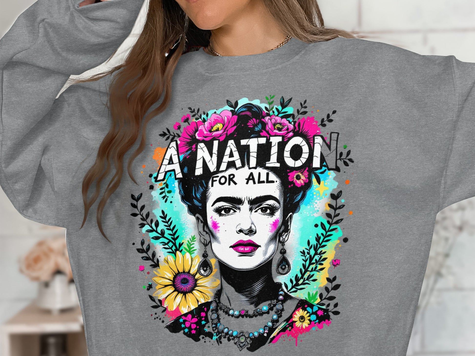 A Nation For All Graphic Long Sleeve Sweatshirt