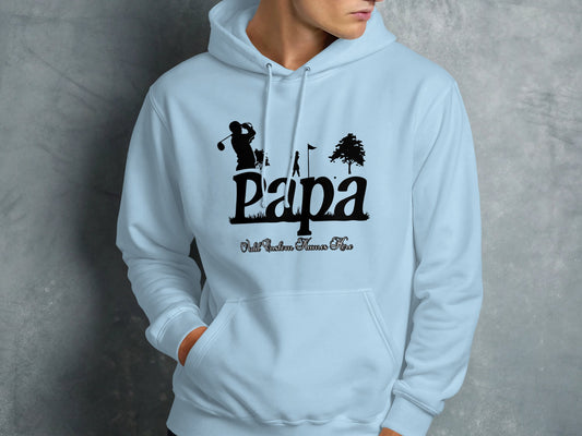 Golf Themed Papa Hoodie with Fun Design product type