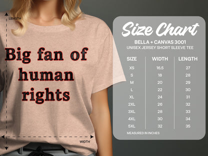 Big fan of human rights unisex jersey short sleeve tee