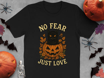 Halloween Cat No Fear Just Love T-shirt product type