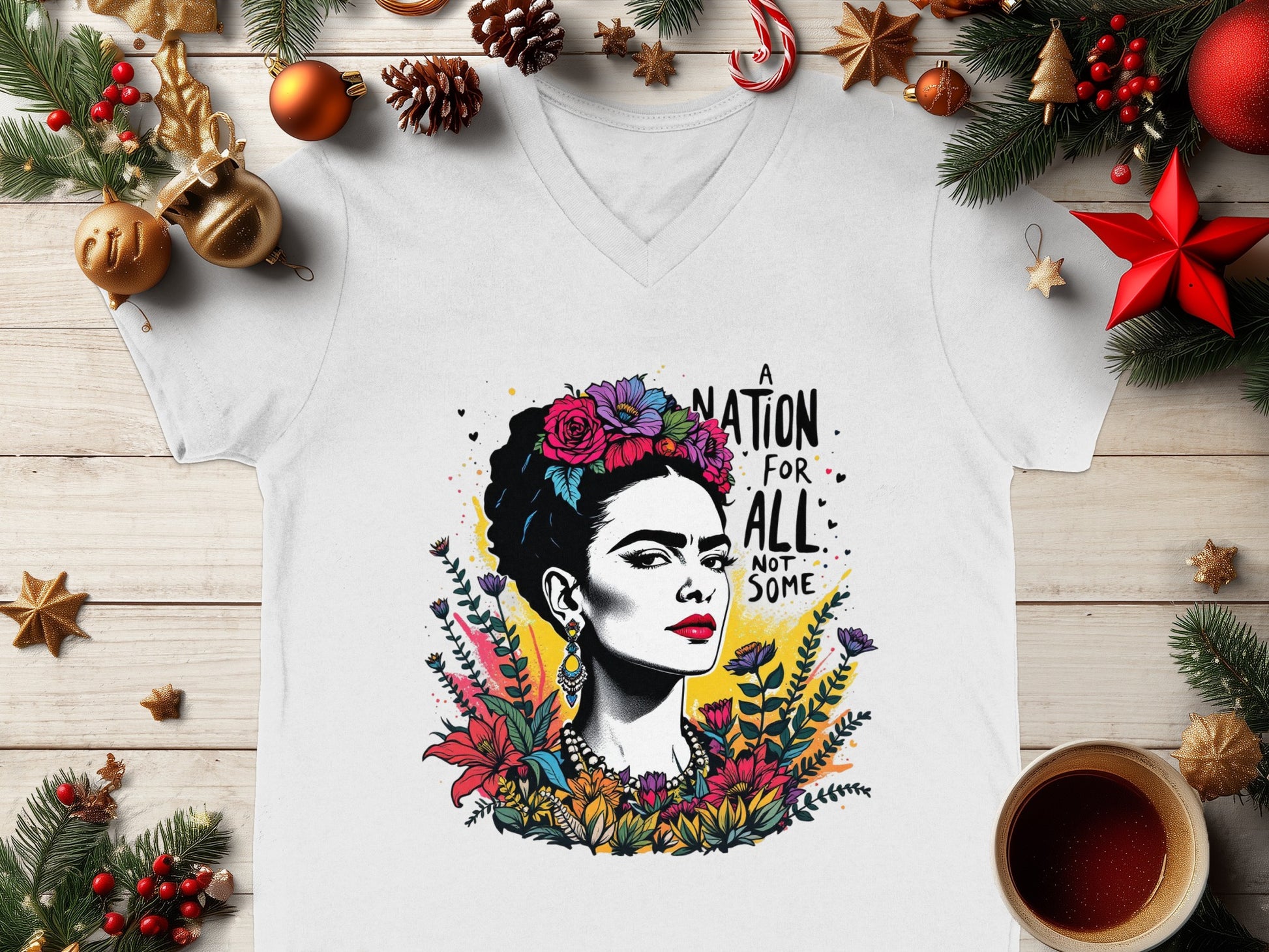 A Nation For All Not Some Graphic V-Neck T-shirt