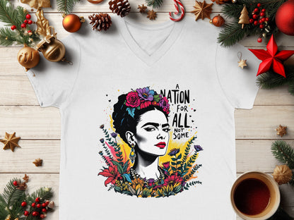 A Nation For All Not Some Graphic V-Neck T-shirt