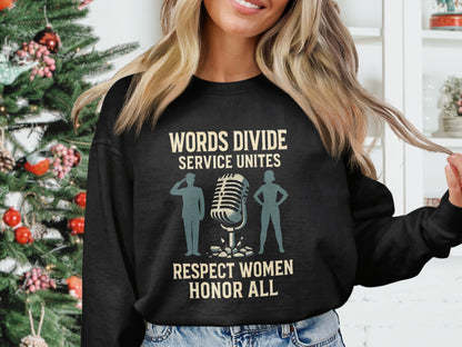 Words Divide Service Unites Respect Women Honor All product type