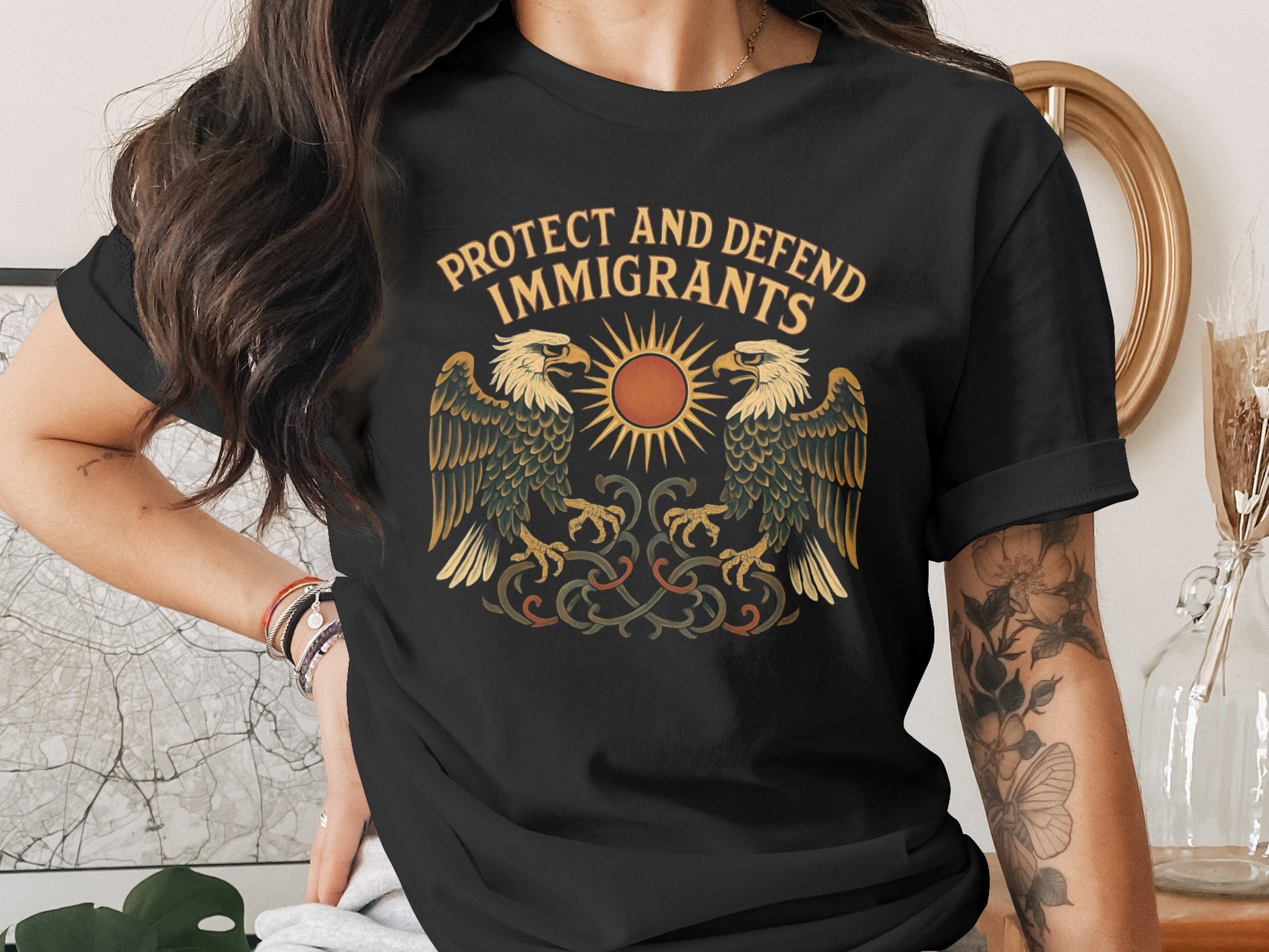 Protect And Defend Immigrants Black T-Shirt product type