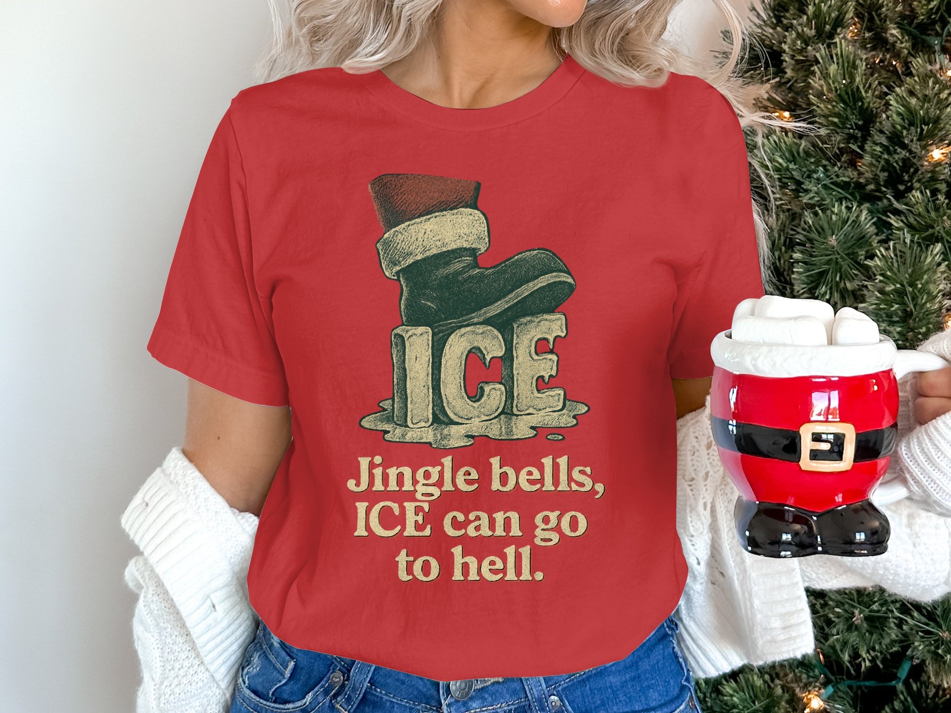 Jingle Bells ICE Can Go To Hell Christmas T-shirt