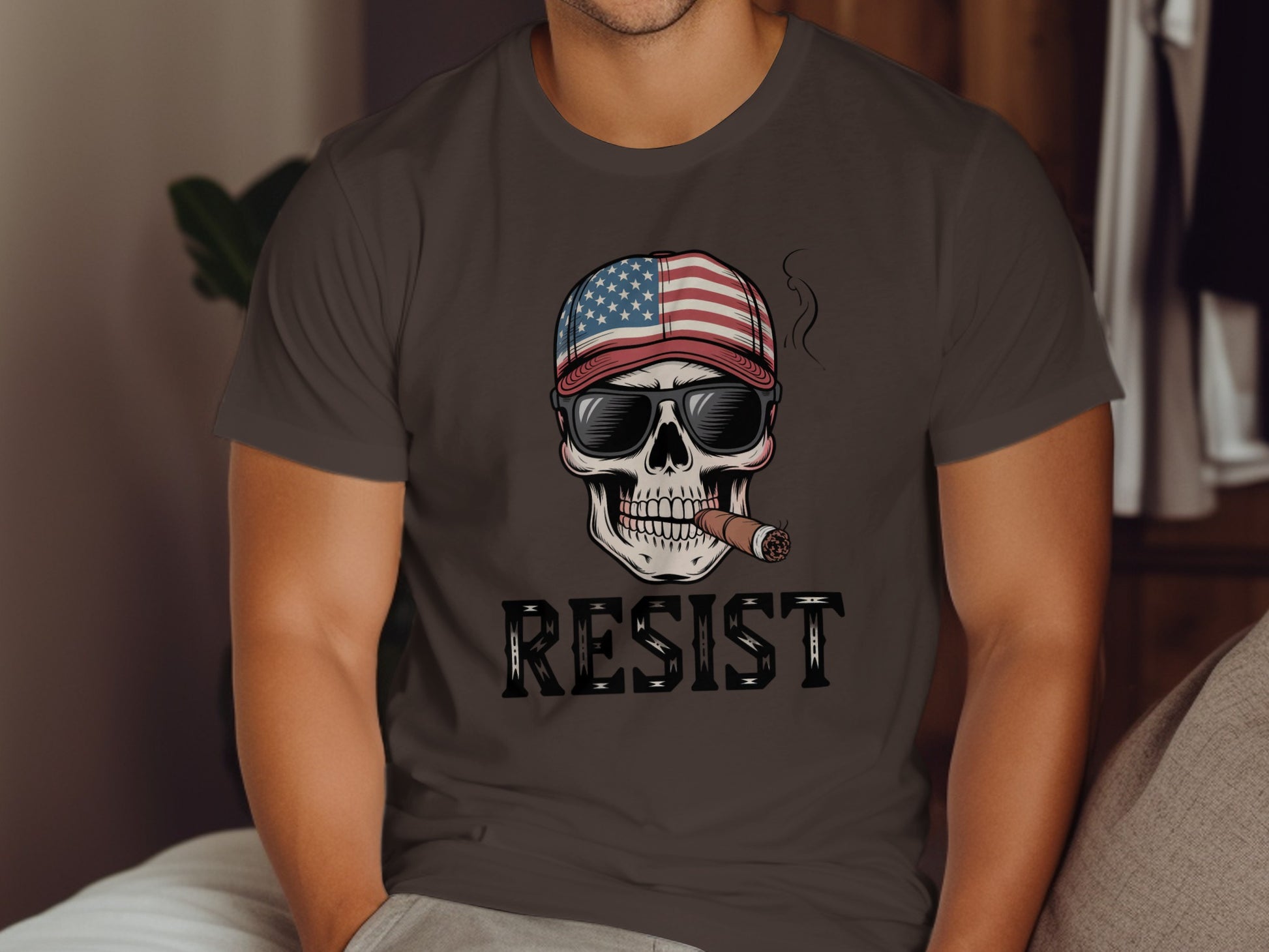 Patriotic Skull Resist Graphic T-shirt product type