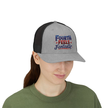 Fourth of July Celebration Snapback Cap - Patriotic Trucker Hat