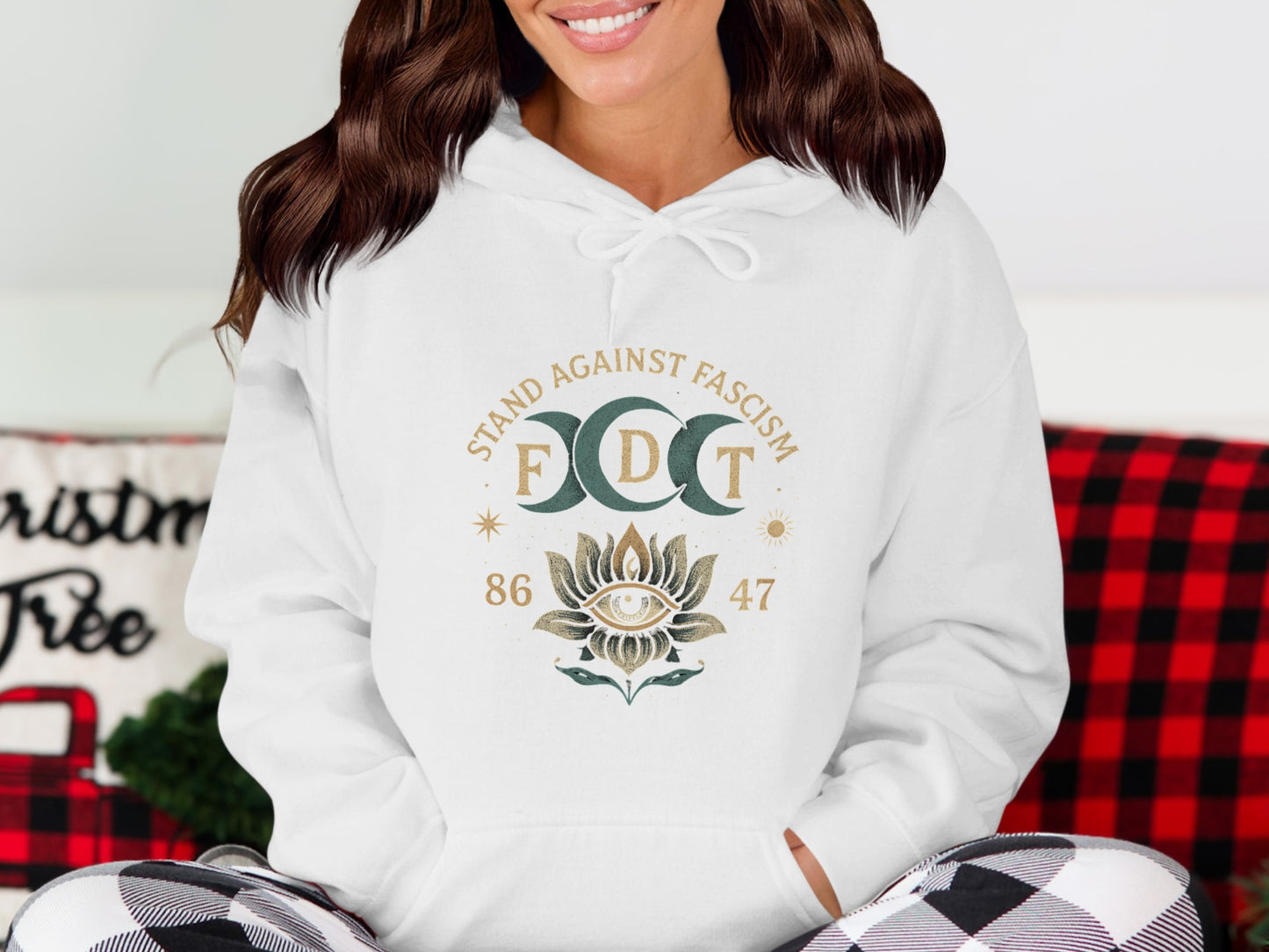 Stand Against Fascism Moon Eye Print Hoodie product