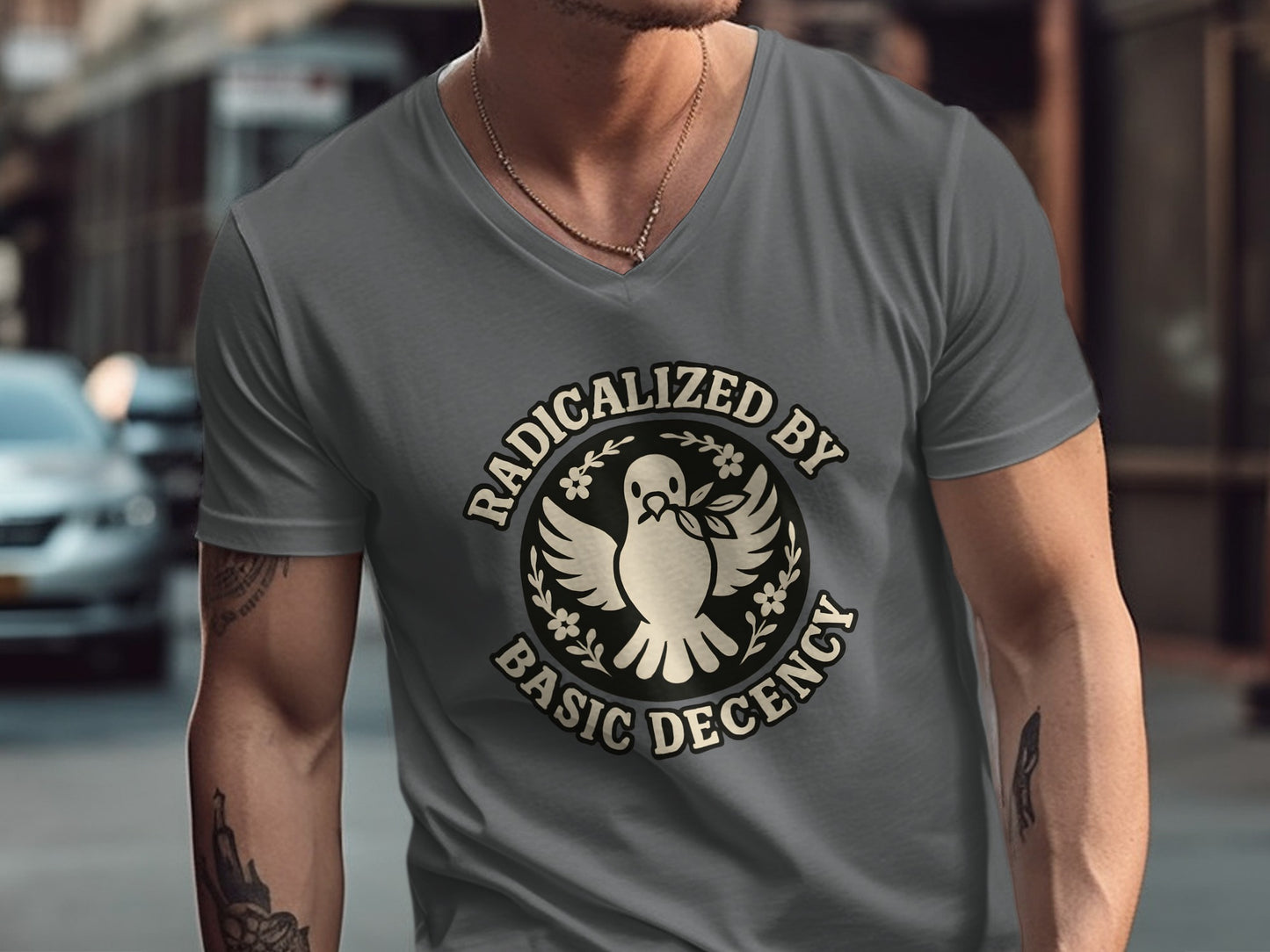 Radicalized By Basic Decency Graphic Tee product