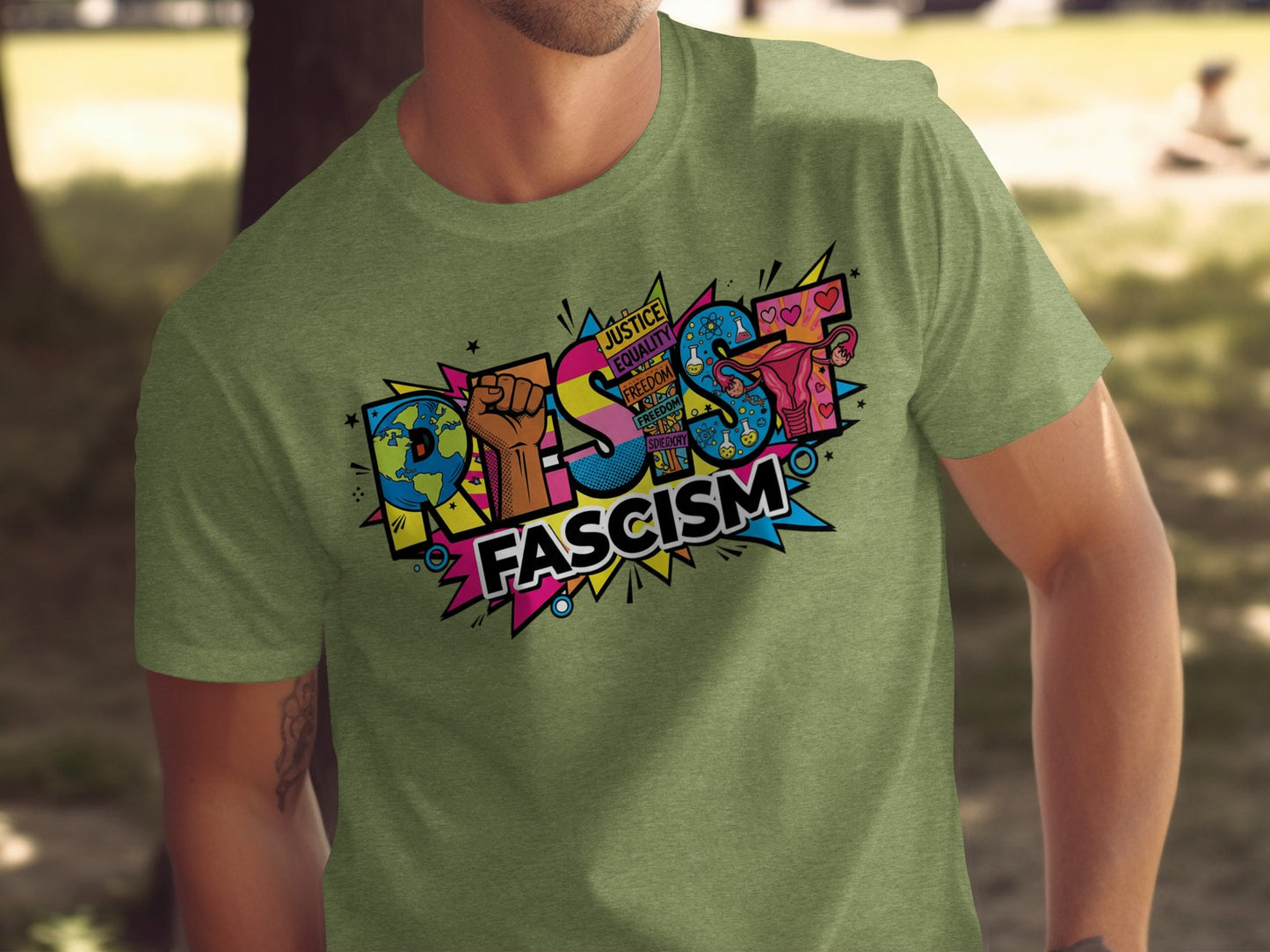 Resist Fascism Graphic Tee Shirt Product