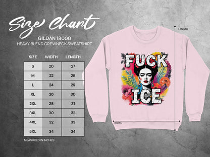 Frida Kahlo Fuck Ice Graphic Crewneck Sweatshirt