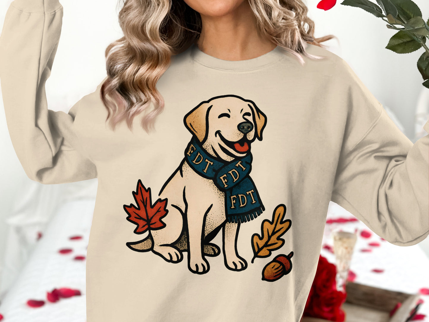 Cozy Dog Graphic Long Sleeve Front Print Shirt