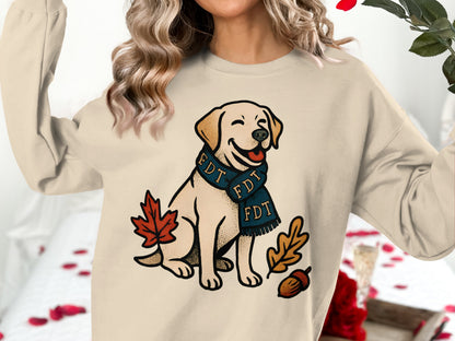 Cozy Dog Graphic Long Sleeve Front Print Shirt