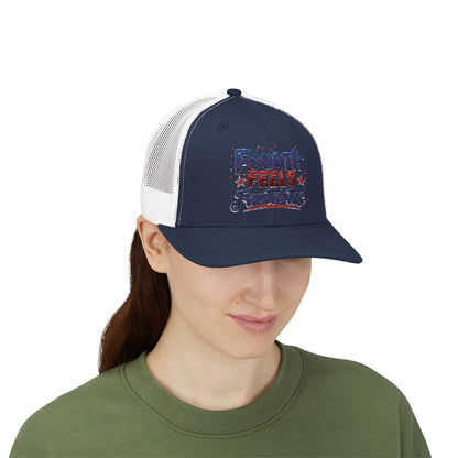 Fourth of July Celebration Snapback Cap - Patriotic Trucker Hat