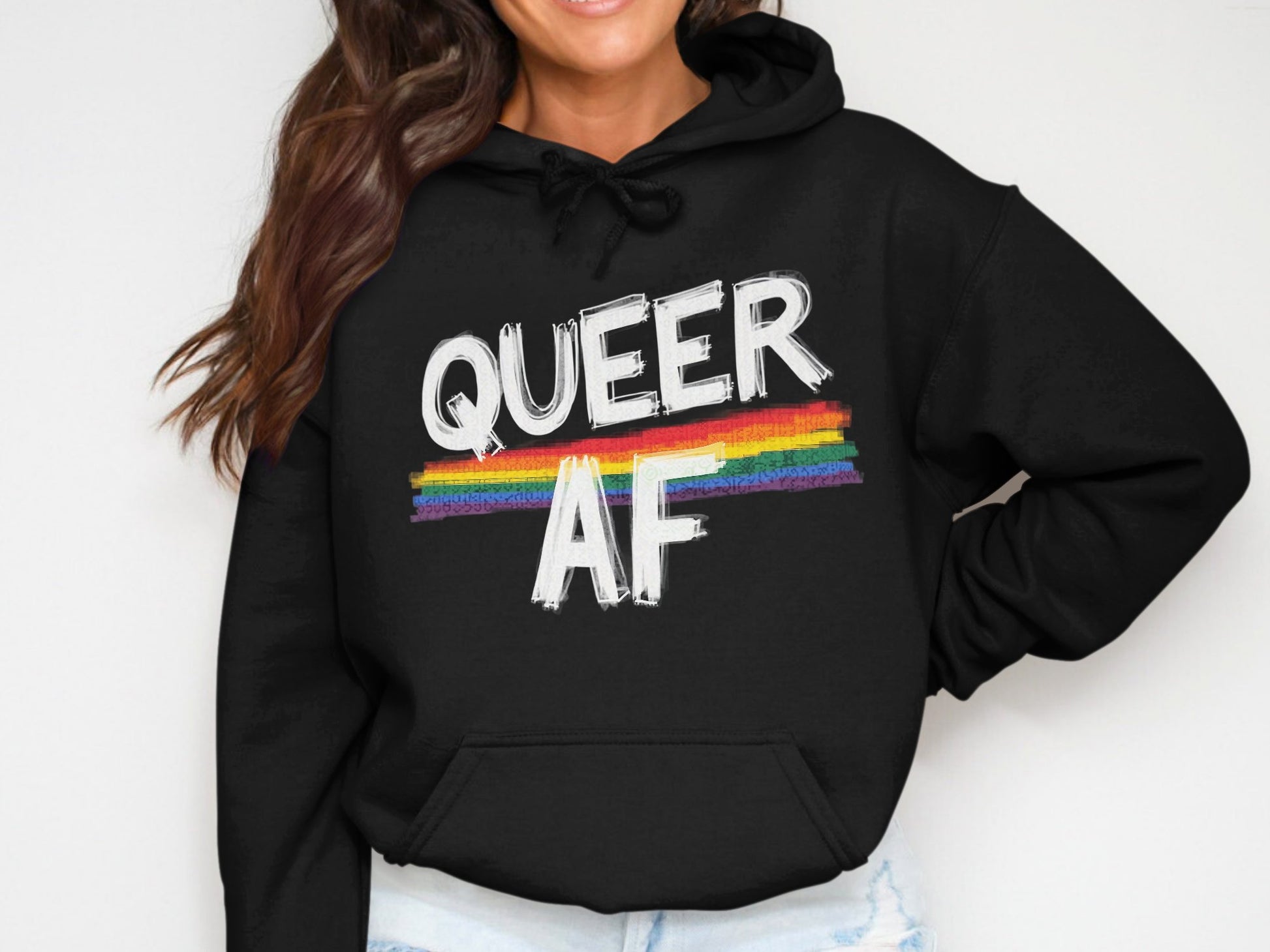 Queer AF Rainbow Pride Comfortable Hoodie product