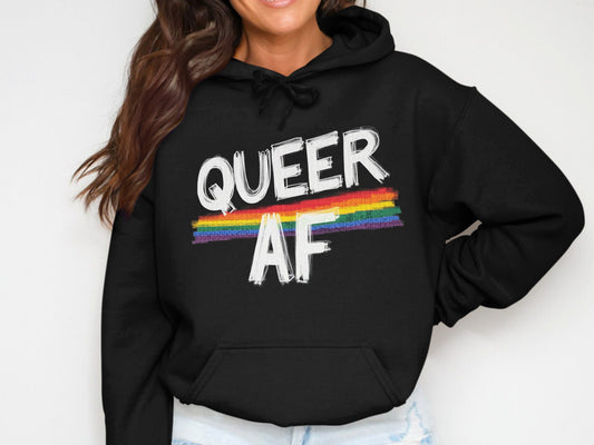 Queer AF Rainbow Pride Comfortable Hoodie product