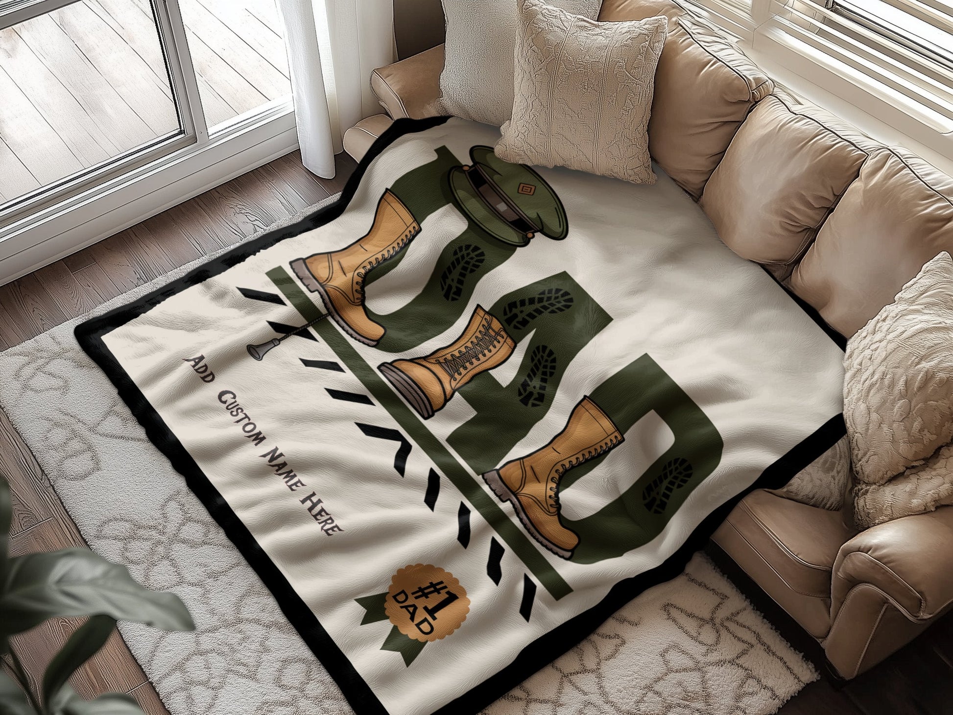 Personalized Military Dad Theme Blanket product