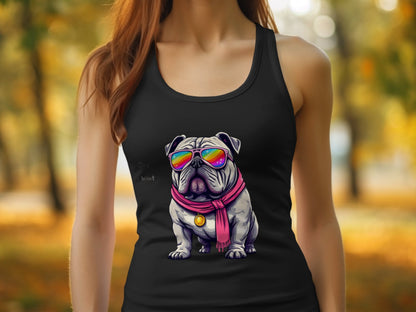 Stylish Bulldog Wearing Sunglasses Tank Top product