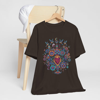 Vibrant Sacred Heart Hummingbirds Floral Art product type