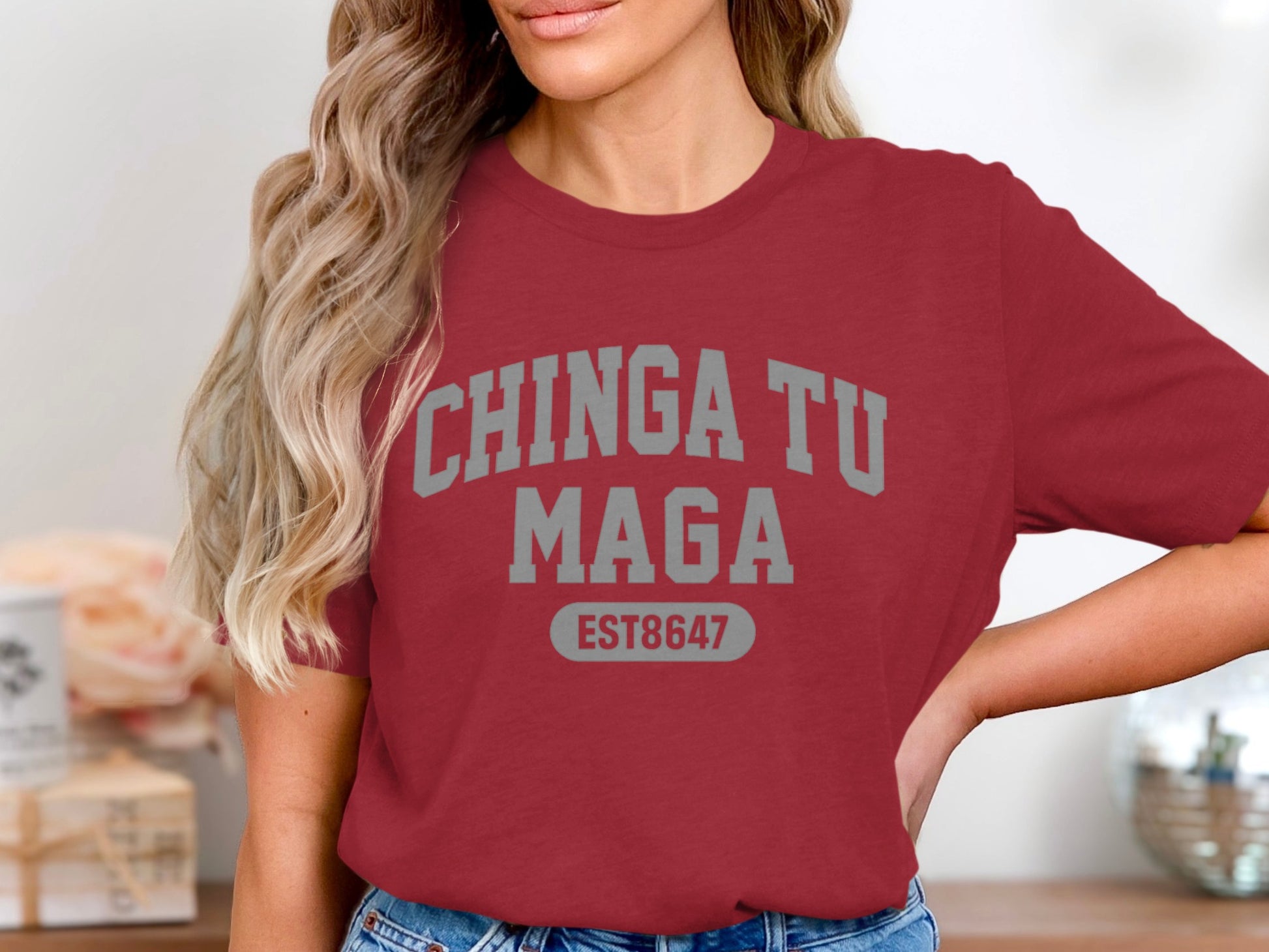 Chinga Tu Maga Novelty T-Shirt with EST8647 Print