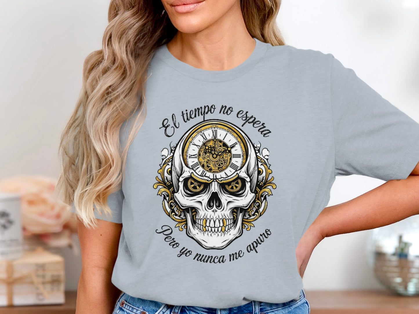El tiempo no espera skull graphic tee product