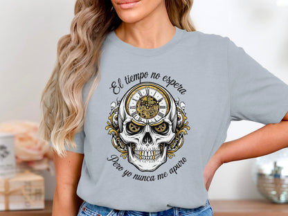El tiempo no espera skull graphic tee product