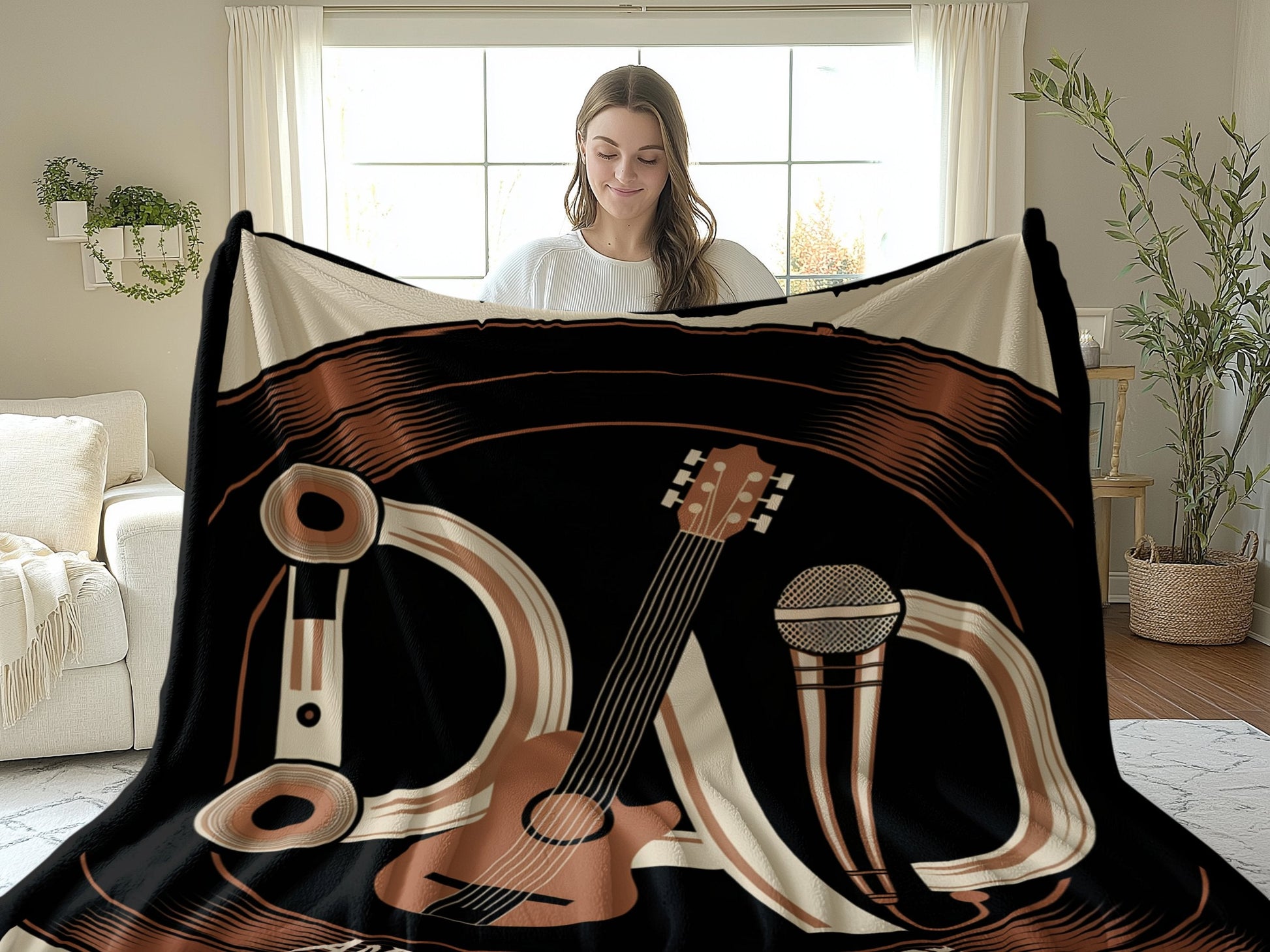 Cozy Acoustic Sofa Blanket with Musical Instrument product