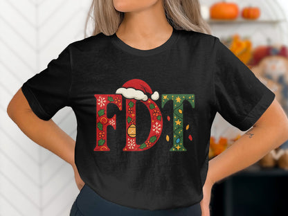 Festive Santa Holiday Inspired FDT Design Shirt