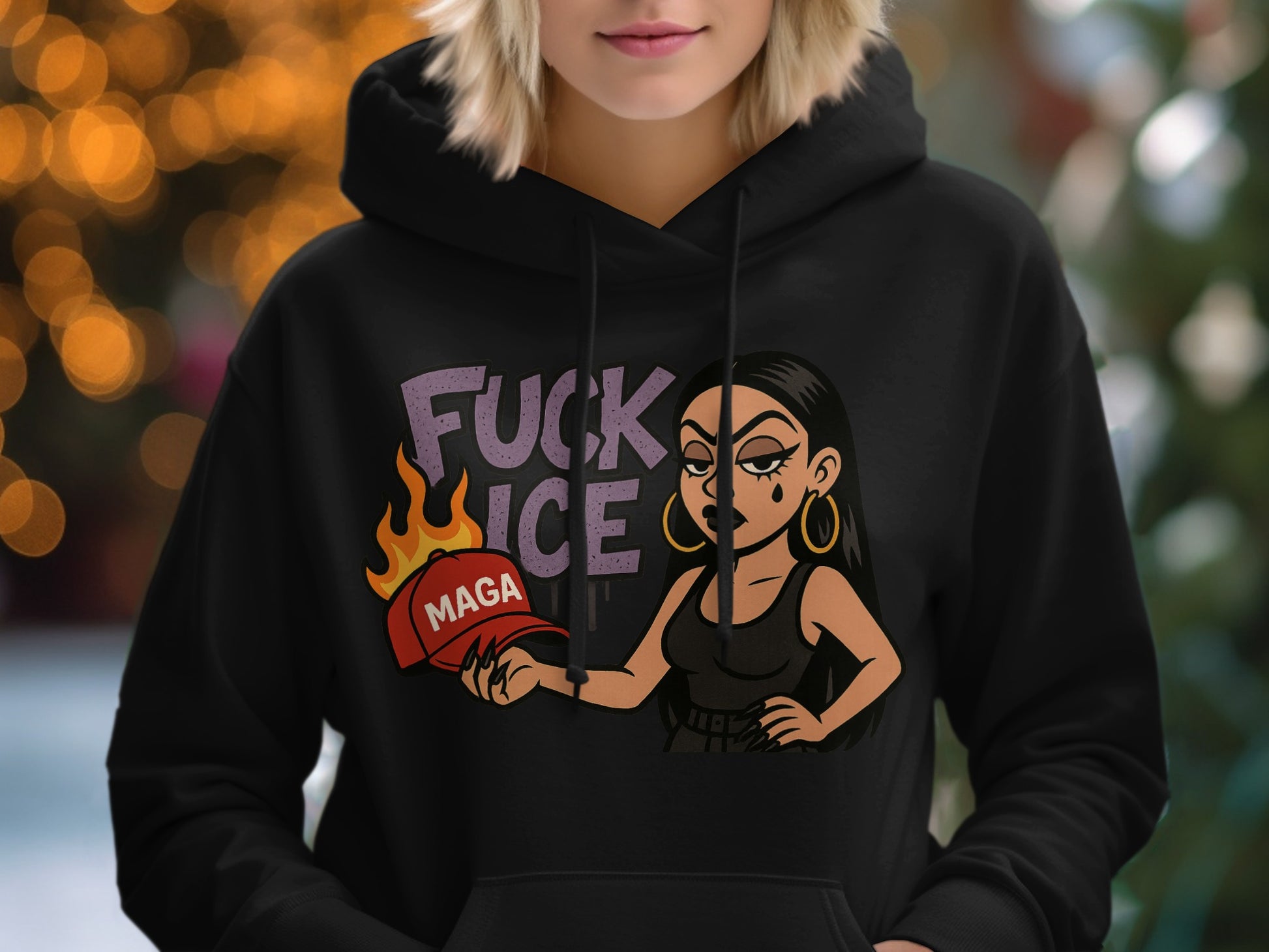 Bold Message Graphic Anti-Establishment Hoodie product type