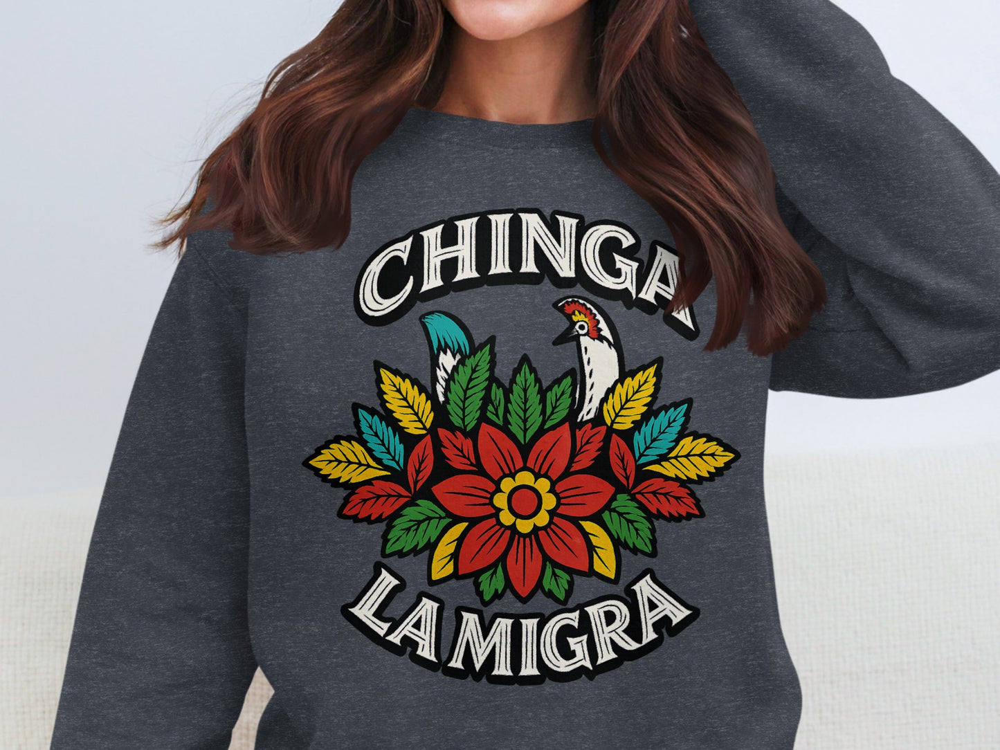 Ching A La Migra Sweatshirt with Colorful Floral product type